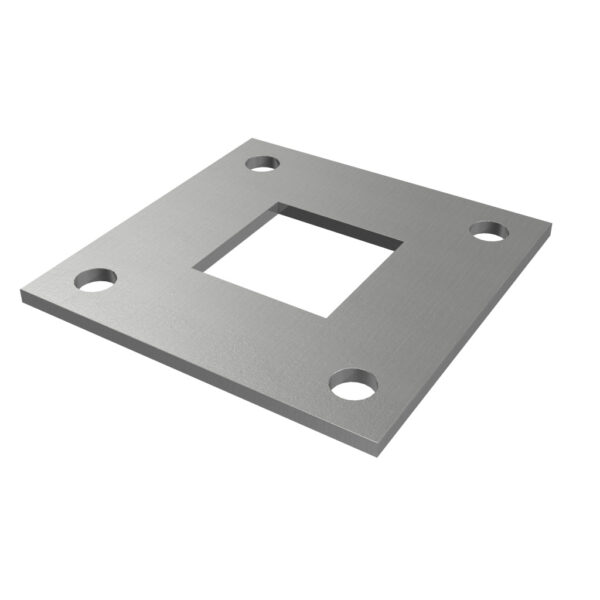 Plaque d'ancrage 100 x 100 x 4 mm | avec 4 trous Ø11 mm | V2A | brut