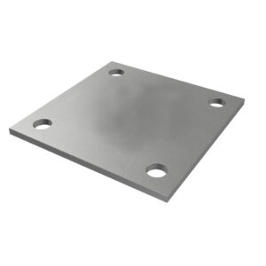 Plaque d'ancrage 100 x 100 x 4 mm | avec 4 trous Ø11 mm | V2A | brut