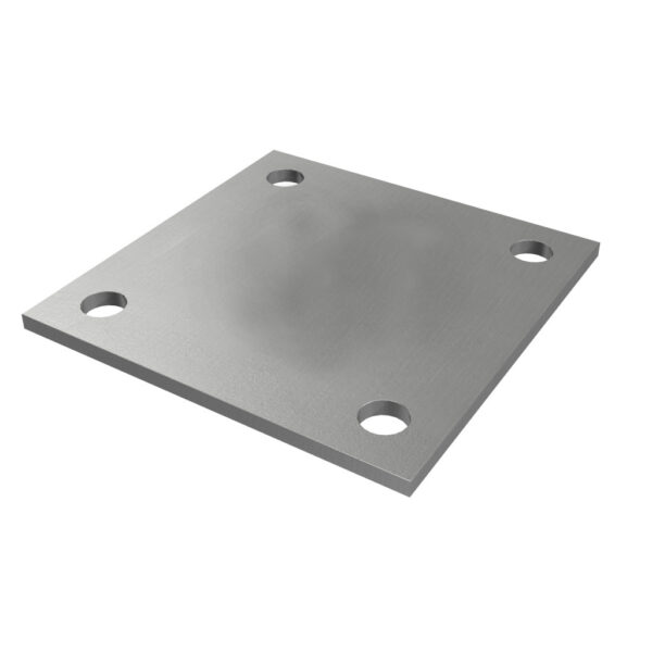 Plaque d'ancrage 90 x 90 x 4 mm | avec 4 trous Ø11 mm | V2A | brut