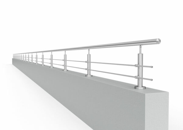 Poteau de garde-corps en acier inoxydable Ø42,4 x 380 mm | 2 morceaux de tige Ø12 m | avec joint | V2A | sol – Image 3