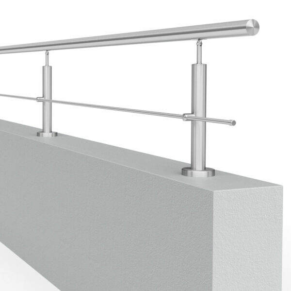 Poteau de garde-corps en acier inoxydable Ø42,4 x 280 mm | 1 pièce canne Ø12 m | avec joint | V2A | sol – Image 4