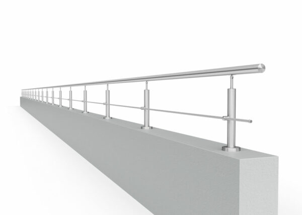 Poteau de garde-corps en acier inoxydable Ø42,4 x 280 mm | 1 pièce canne Ø12 m | avec joint | V2A | sol – Image 8