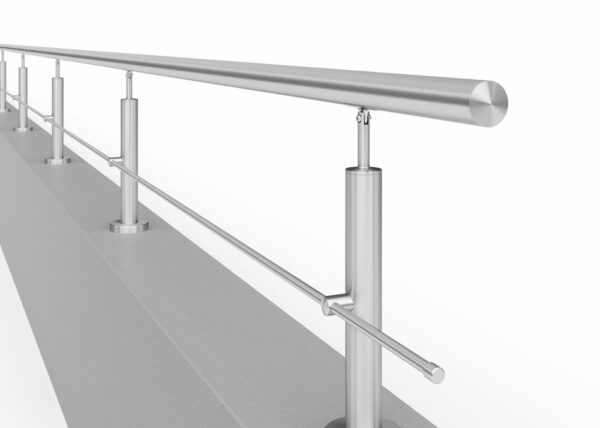 Poteau de garde-corps en acier inoxydable Ø42,4 x 280 mm | 1 pièce canne Ø12 m | avec joint | V2A | sol – Image 6
