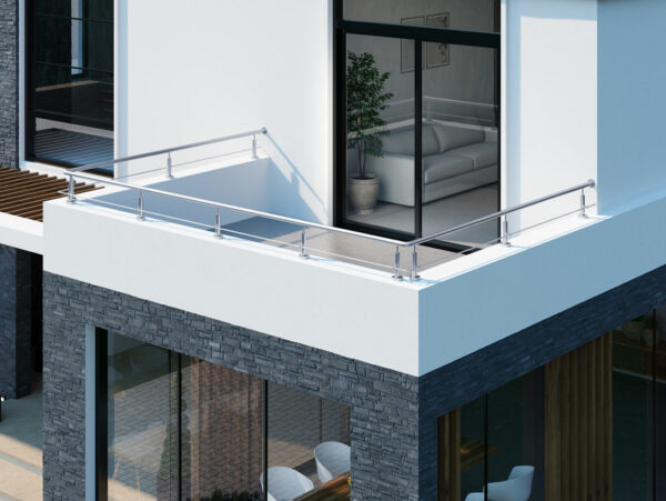 Poteau de garde-corps en acier inoxydable Ø42,4 x 280 mm | 1 pièce canne Ø12 m | avec joint | V2A | sol – Image 5