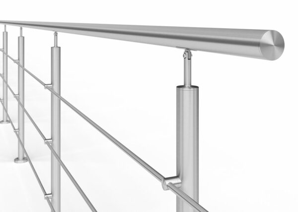 Poteau de garde-corps en acier inoxydable Ø42,4 x 970 mm | Tige 3 pièces Ø10 mm | avec joint | V2A | sol – Image 5
