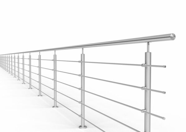 Poteau de garde-corps en acier inoxydable Ø42,4 x 970 mm | 5 pièces tige Ø12 mm | avec joint | V2A | brillant – Image 6
