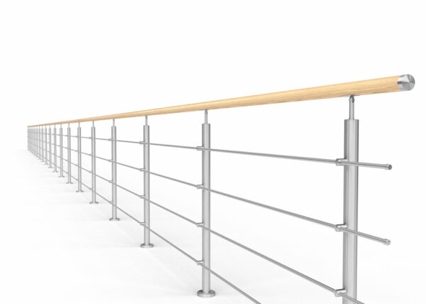 Poteau de garde-corps en acier inoxydable Ø42,4 x 970 mm | 4 pièces tige Ø10 mm | avec joint | V2A | sol – Image 6