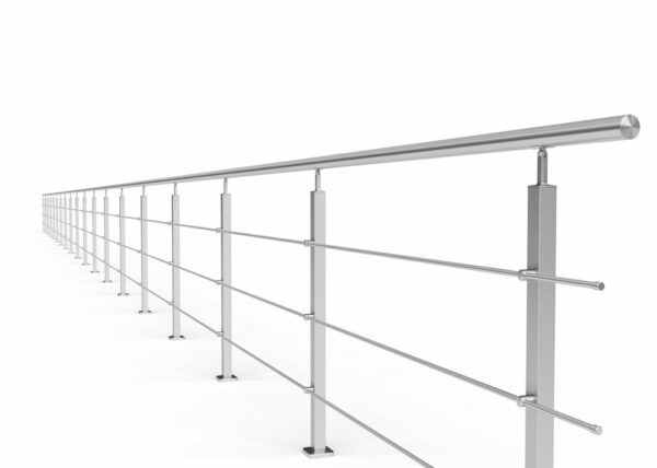 Poteau de garde-corps en acier inoxydable 40 x 40 x 970 mm | Tige 3 pièces Ø16 mm | avec joint | V2A | sol – Image 5