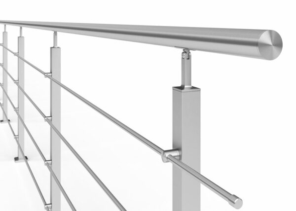 Poteau de garde-corps en acier inoxydable 40 x 40 x 970 mm | 4 pièces tige Ø16 mm | avec joint | V2A | sol – Image 6