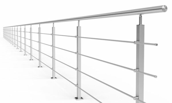 Poteau de garde-corps en acier inoxydable 40 x 40 x 970 mm | 4 pièces tige Ø16 mm | avec joint | V2A | sol – Image 5