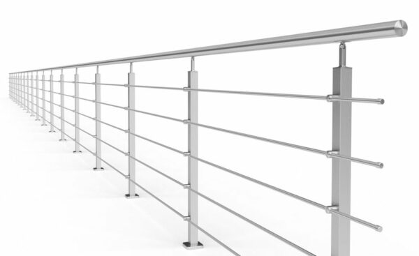 Poteau de garde-corps en acier inoxydable 40 x 40 x 970 mm | 5 pièces tige Ø10 mm | avec joint | V2A | sol – Image 5