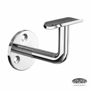 Support de main courante | pour tube Ø42,4 mm | Fixation murale à 3 points | V2A | brillant