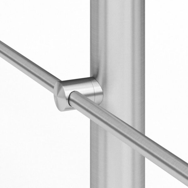 Poteau de garde-corps en acier inoxydable Ø42,4 x 970 mm | 5 pièces tige Ø12 mm | avec joint | V2A | brillant – Image 7