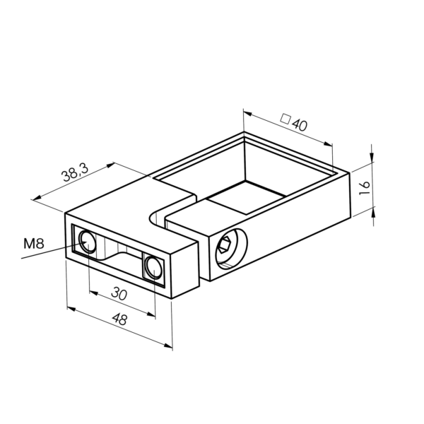 Bague de serrage| | pour tube carré 40 x 40 mm | V2A | sol – Image 2