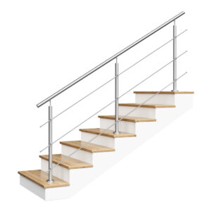Rampe d'escalier en acier inoxydable 3 x Ø 12 mm à visser | V2A | sol | 3,0 m
