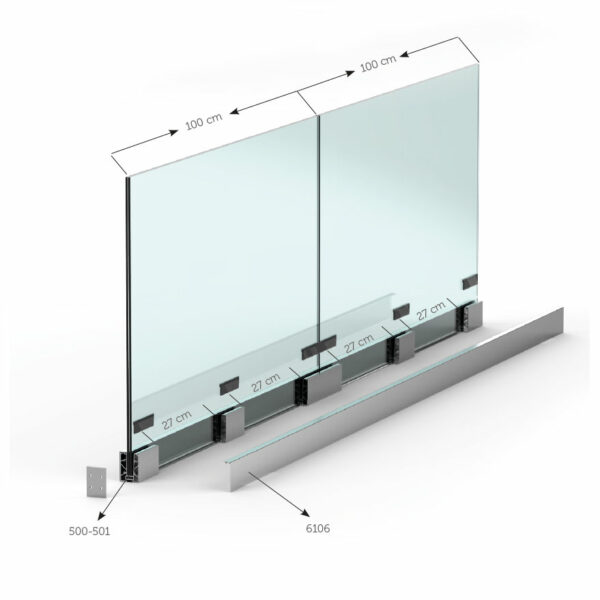 Profilé pour verre 17,50 mm, longueur 15 cm, aluminium, brut – Image 4