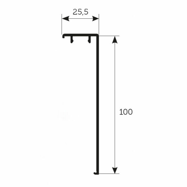 Cache (option 3), longueur 300 cm, aluminium, effet inox – Image 5