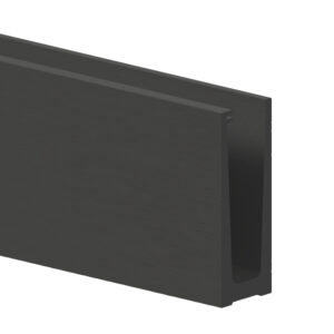 Profilé de montage pour verre de 12 à 21,52 mm, longueur 5,0 m, 1,0 kN, aluminium, noir