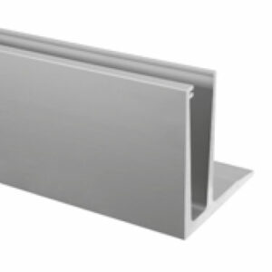 Profilé de montage Easy Glass SLIM F pour verre de 12 à 21,52 mm, longueur 5 m. Effet inox