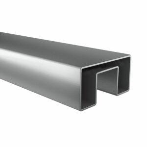 Main courante 60 x 25 mm, L - 3,0 m, aluminium, effet inox