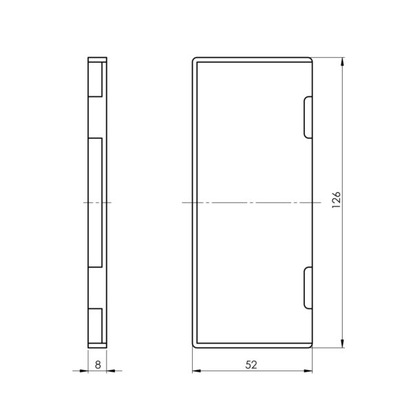 Cache pour profilé pour montage latéral gauche/droit, aluminium – Image 3