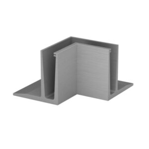 Profilé d'angle intérieur Easy Glass SLIM F, aluminium, effet inox