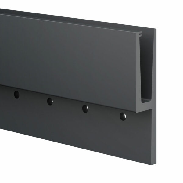 Profilé de montage pour verre de 12 à 21,52 mm, longueur 5 m, 1,0 kN, noir